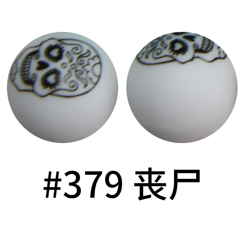 Wholesale 50pcs 16mm Print Silicone Beads Colorful Silicone Water Transfer Beads